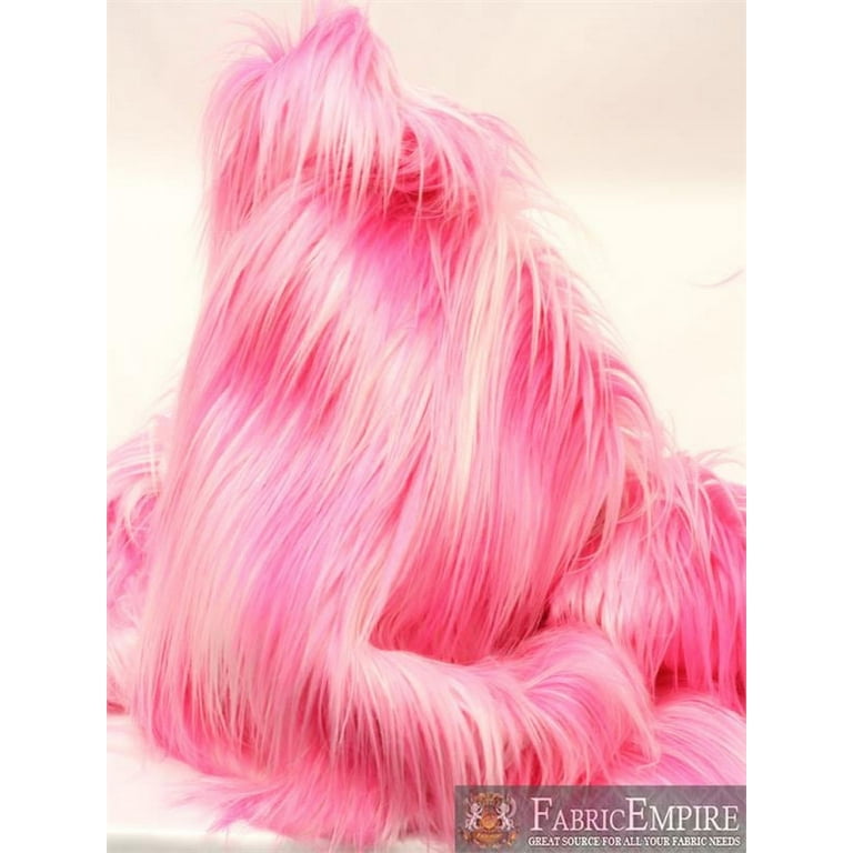 Bubblegum Pink Faux Fur Fabric by the Yard - J S International Textile