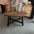 thumbnail image 1 of Eastvita Table Basse Ronde Industrielle Brune pour le Centre, 1 of 6