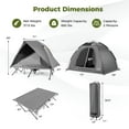 thumbnail image 3 of Gymax 2-Person Camping Cot Combo Off-Ground Travel Cot Tent w/Pop-up Tent Shelter, 3 of 10