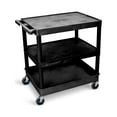 thumbnail image 2 of Luxor 24" x 32" Three Shelf Combination Flat/Flat/Tub Utility Cart - Black, 2 of 2