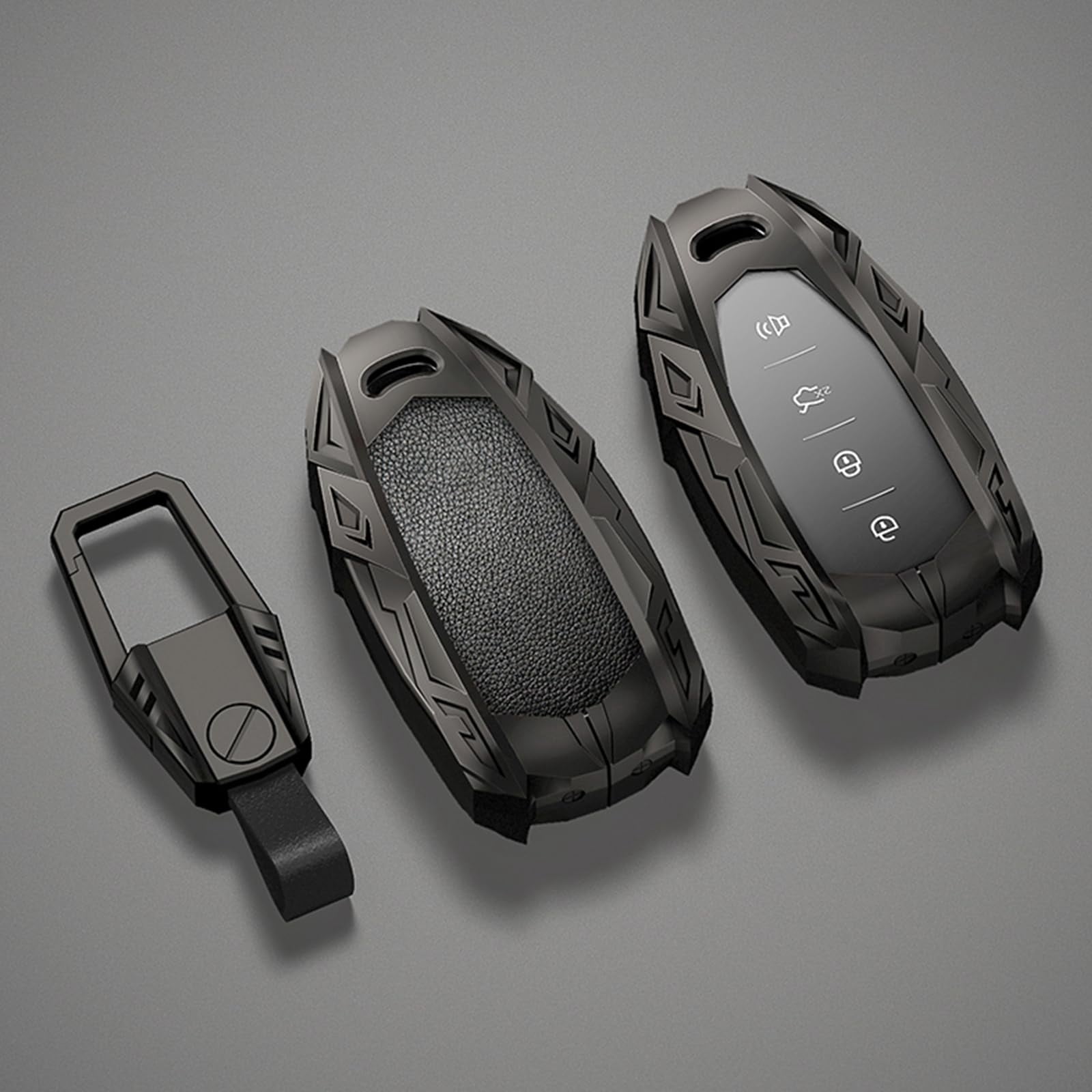 Key Cover Case Fit for Chevy, Zinc Alloy Smart Key Fob Case Holder Shell Compatible for Chevrolet Equinox Malibu Traverse Blazer Camaro Impala Cruze Volt Bolt Sonic Trax Tahoe