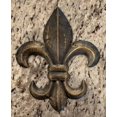 thumbnail image 4 of Placa De Pared/Arte De Metal Con Forma De Flor De Lis De 8.0 In Con Colgador, Decoración Rústica Criolla Toscana (Bronce Desgastado), 4 of 5