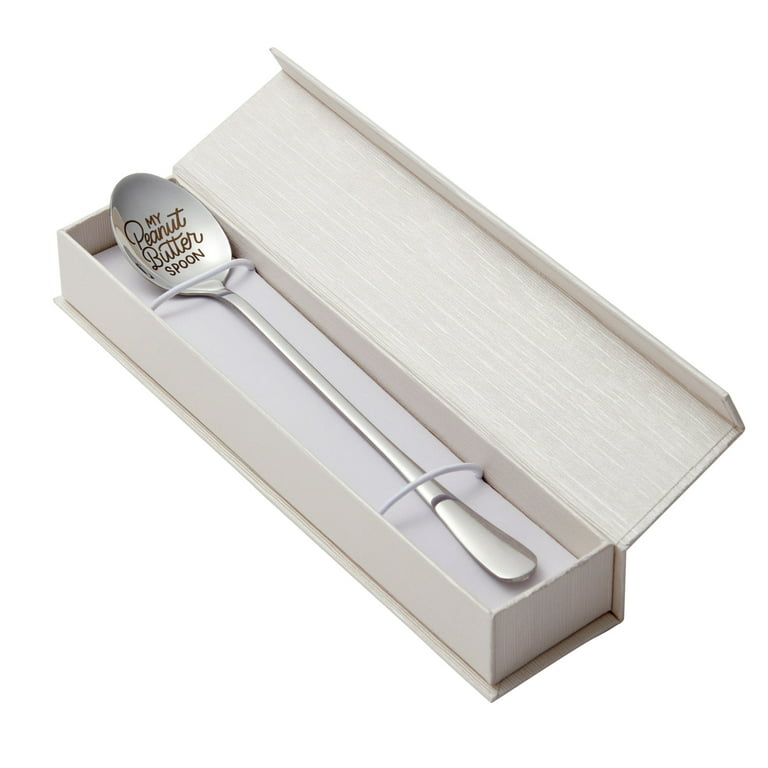 Stainless Steel Engraved Spoon with Gift Box, My Peanut Butter Spoon  Personalized (7.8 Inches)