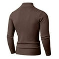 thumbnail image 2 of Men's Half Zip Cable Knit Sweater with High Neck, Long Sleeve Pullover, 2 of 5