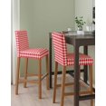 thumbnail image 2 of Red White Plaid Bar Stool Covers Set of 6, Modern Farmhouse Buffalo Check Gingham Stretch Washable Bar Chair Covers with Backs, Removable Pub Counter Height Chair Cover for Kitchen Dining Room Cafe, 2 of 7