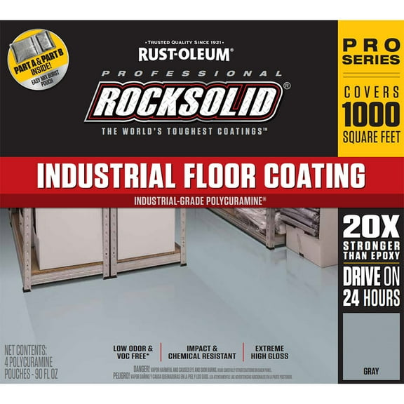 Rust Oleum 360 oz. Concrete Floor Paint Waterproof Crack Resistant High Gloss Finish Gray