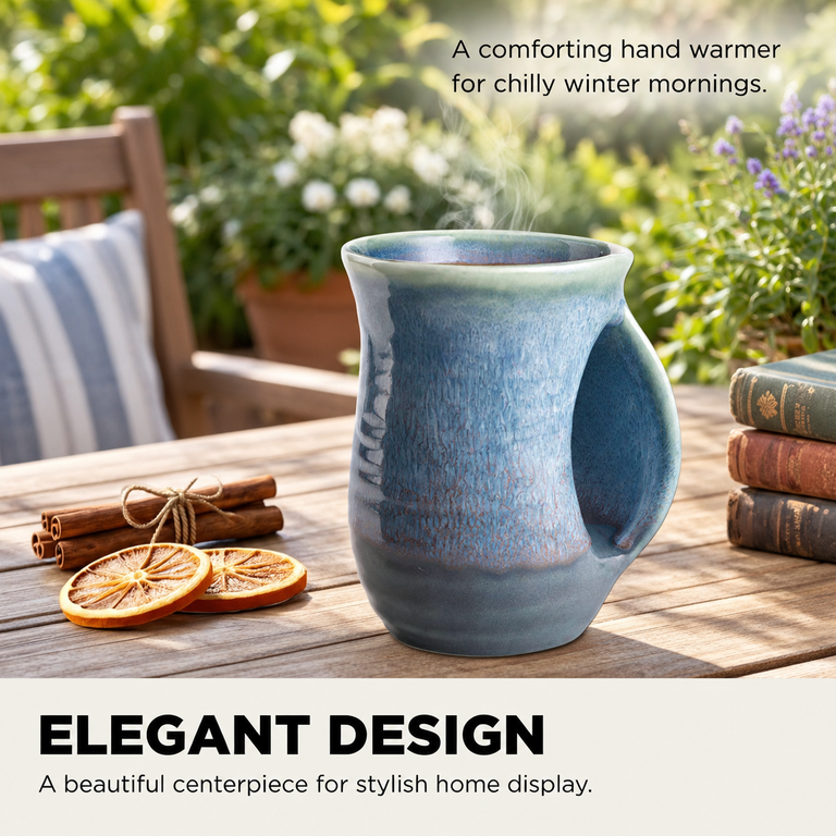 Lagoon Blue Right Hand Handwarmer Ceramic Coffee Mug 14 fl oz - Walmart.com