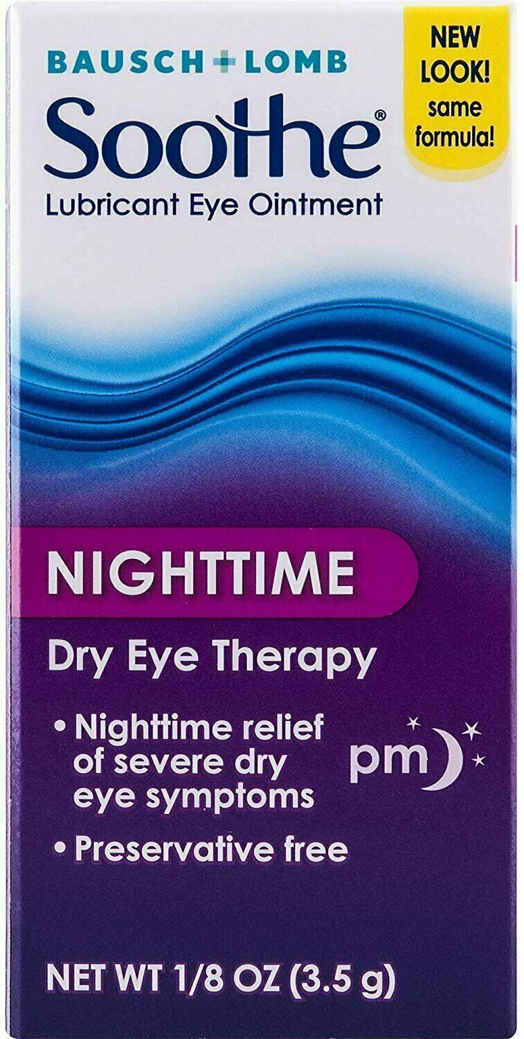 Bausch + Lomb Soothe Lubricant Eye Ointment Night Time, 0.13 oz, 2-Pack