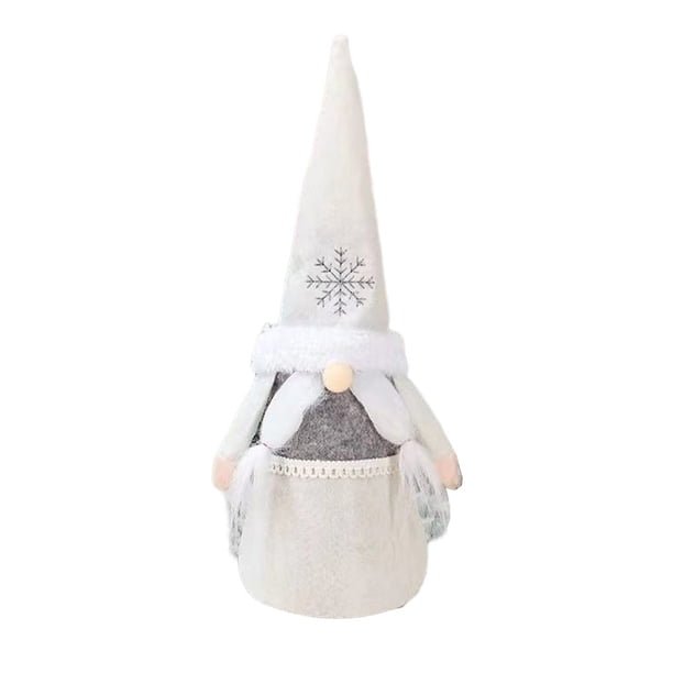 Billuyoard Cubierta de botella de vino Navidad anciano sin rostro ropa de muñeco de nieve champán cerveza sombrero protector manga de botella de vino Kits de decoración para fiestas Gris Billuyoard HA068781-02