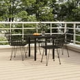 thumbnail image 1 of vidaXL 5 Piece Garden Dining Set Black Poly Rattan, 1 of 7