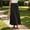 Black, variant on Maxi Skirt for Women Flowy High Waist Casual Long Skirts A-Line Cotton Linen Lightweight Soft Skirt Business Travel Teacher Outfits