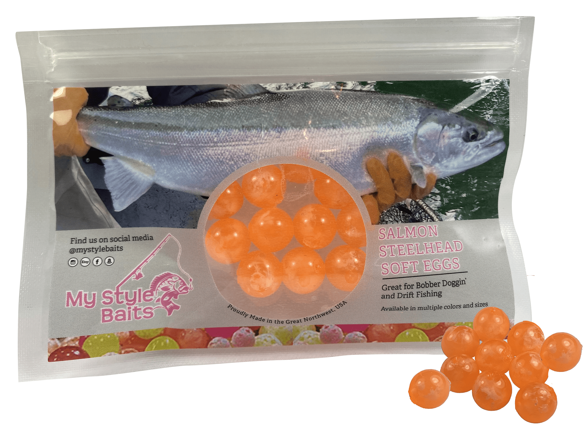 Fishing Beads Artificial Round Float Fishing Eggs for Steelhead Salmon