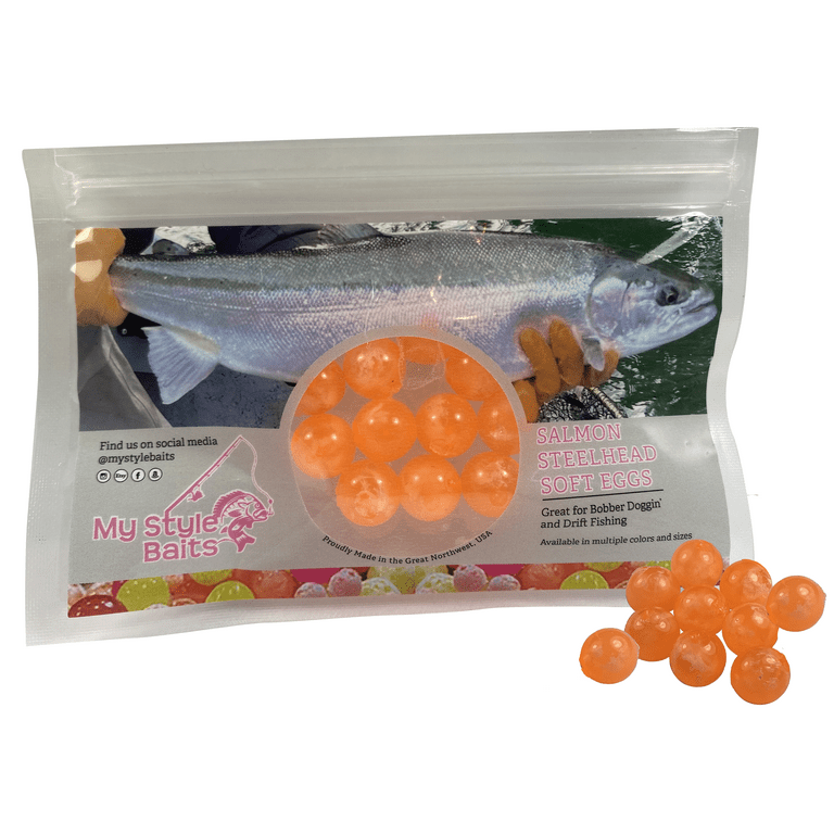 Fishing Beads Artificial Round Float Fishing Eggs for Steelhead Salmon  Trout New Orange Hybrid 14mm 10pcs 