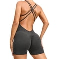 thumbnail image 3 of Qszmjo Mono de Yoga cruzado en la espalda sin costuras para mujer, mono deportivo de una pieza con espalda descubierta para entrenamiento, mono deportivo con doble correa, 3 of 4