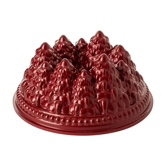 Nordic Ware Pine Forest Bundt Pan, Nonstick Cast Aluminum, Red