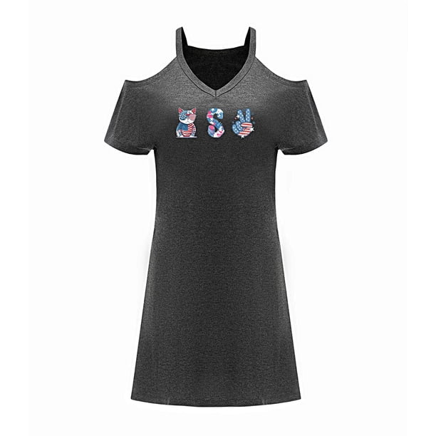 Vestido de mujer con hombros descubiertos, vestido de primavera moderno y suave, para caminar y vacaciones XL