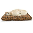 thumbnail image 1 of Abstract Pet Bed, Repeating Pattern with Retro Square Like Elements, Chew Resistant Pad for Dogs and Cats Cushion with Removable Cover, 24" x 39", Taupe Vermilion, by Ambesonne, 1 of 4