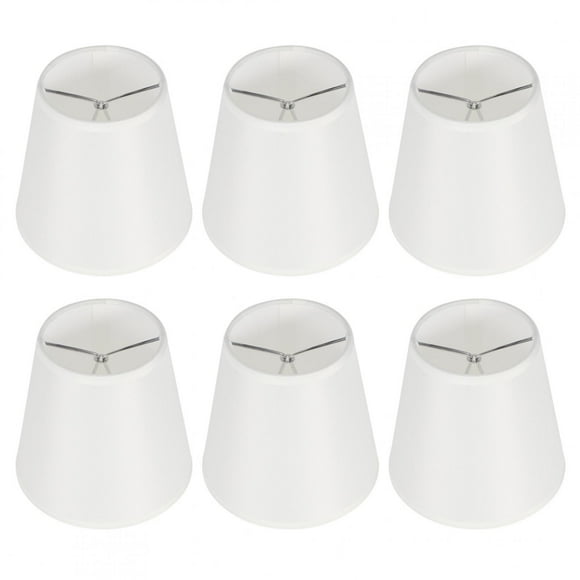 Lsaardth 6 Abat-Jours Blancs, Tambours Petits Abat-Jours à Clipser sur Les Abat-Jours Abat-Jour Suspendu pour Lampes de Table au Sol Lustre, Convient à l'ampoule E14