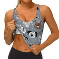 thumbnail image 3 of Pofeuu Cute Dog Faces Print Sports Bra for Women Sexy Vest Yoga Running Gym Fitness Crop Bras Tops-Large, 3 of 8