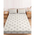 thumbnail image 2 of Twin Sze Fitted Sheet Set - Polka Dot 2 Piece Bedding Sets 16" Deep Pocket Fitted Sheet with 1 Pillowcase, Grey Modern Geometric Vintage Spots Brushed Microfiber Hotel Luxury Bed Sheets, 2 of 9