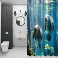 thumbnail image 4 of Ocean Marine Life Bathroom Shower Curtain, Tropical Sea Lion Fish Coral Waterproof Washable Soft Bath Curtain for Bathtub Decor with 12 Hooks&Grommet, 60x72 Inch, 4 of 9