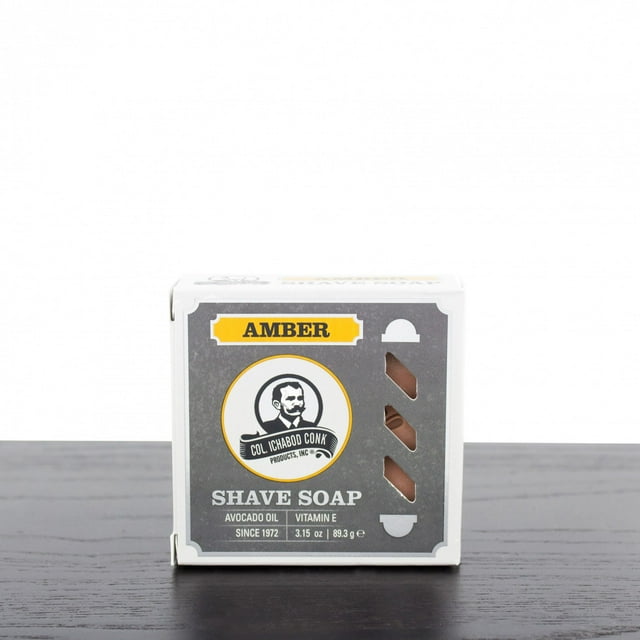 Colonel Ichabod Conk AMBER Super Bar Jabón de afeitar 3-3/4 oz - Tamaño extra grande