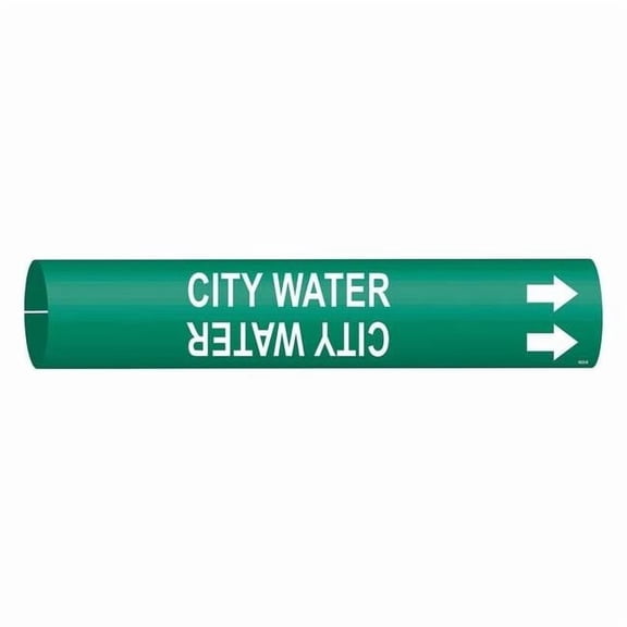 Brady Pipe Marker,City Water,Green,4 to 6 In 4028-D