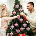thumbnail image 4 of 12 Pcs Valentine's Heart-Shaped Baubles Heart Ornaments Hanging Heart Balls Christmas Tree Ornaments Balls for Valentine’s Day Gift Home Tree Window Decor,Glossy,Matte,Glitter,Rose Gold, 4 of 8