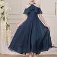thumbnail image 5 of ZHOGXU Kids Elegant Solid Color Dresses For Girls Flutter Sleeve Halter Neck Ruffled Formal Gown Birthday Party Outfit, 5 of 9