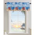 thumbnail image 2 of Rod Pocket Window Valances Blue Red Slippers Seaside Beach Short Kitchen Curtains Ocean Starfish Shell Window Treatment Drapes for Bedroom Bathroom Living Room 42x18In,1 Panel, 2 of 7