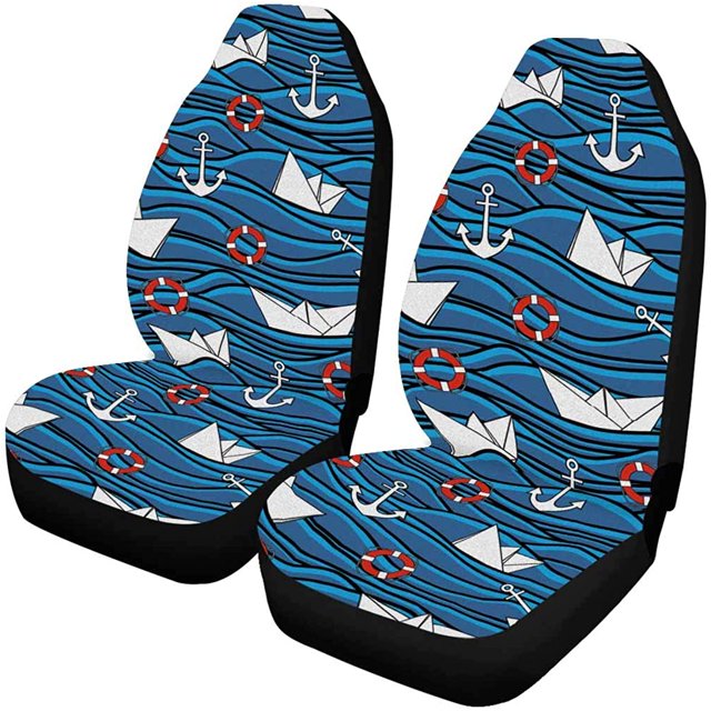 Juego de 2 Fundas para Asientos de Coche ABPHQTO Blue Ocean Wave Protector Universal