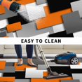 thumbnail image 4 of Burnt Orange Black Geometric Outdoor Rug 4x6 Ft, Non Slip Washable Area Rug, Modern Abstract Art Block Patio Rugs Carpet Runner, Large Floor Mat for Indoor/Outdoor Deck Porch Camping, 4 of 8