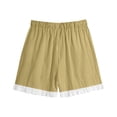 thumbnail image 4 of Womens Casual Lace Shorts Baeitkot Womens Casual Lace Shorts Elastic Waist Drawstring Loose Comfy Summer Shorts with Pockets Khaki XXXL, 4 of 7