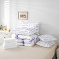 thumbnail image 5 of Manfei Cute Bowknot Bed in a Bag King Size,Princess Ribbon Bow Bed Set,Purple White Bedding King Size For Girl,Breathable Bedroom Decor Reversible,7 Pieces, 5 of 7