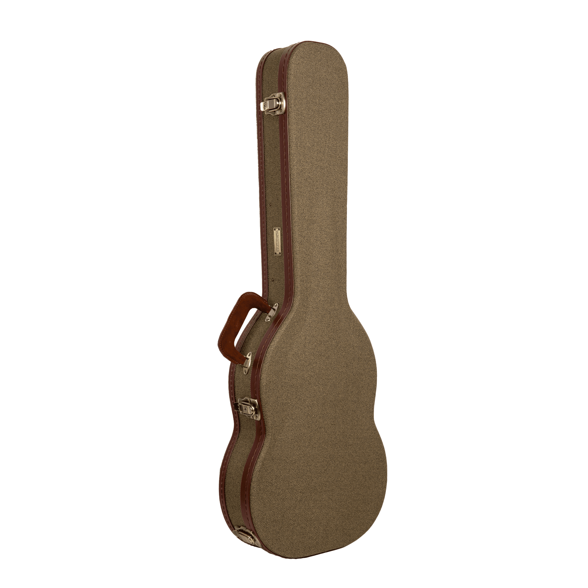 Crossrock Master Series - Wooden SG Electric Guitar Case - Security Lock, Genuine Leather Handle, Reinforced Hardware, Metal Feet, Storage Space- Olive Green Tweed