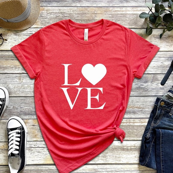 LOVE Heart Cute Valentine's Day Shirt, Love Shirt, Valentine's Shirt for Women, Love Tee, Her, Him, T-shirt for women Tshirt All Size S-5XL