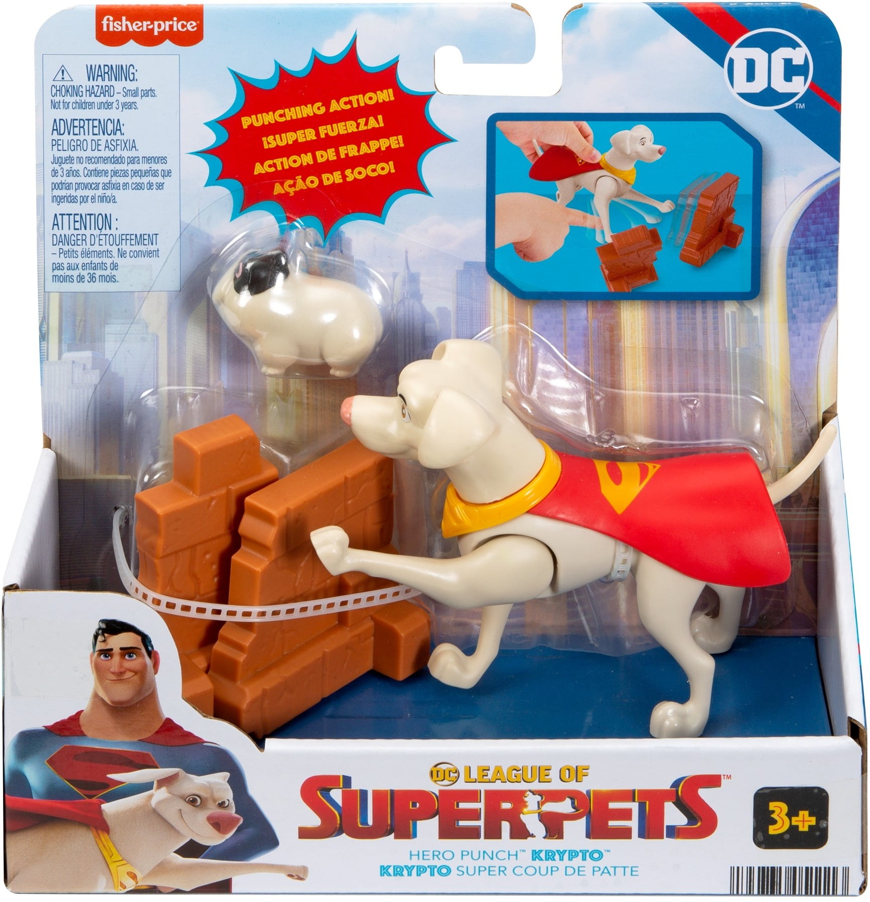 Fisher Price DC League of Super Pets Hero Punch Krypto Figure