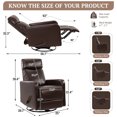 thumbnail image 2 of Swivel Rocking Recliner Chair for Small Space, Manual Swivel Glider Recliner for Nursery,RV,Rocking Recliner with Footrest and Side Pocket,Breathable Leather, 2 of 6