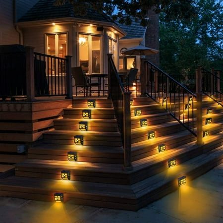 Solar Lights Outdoor Fence Decorative Deck Waterproof Powered Backyard Led Lighting For Patio Garden And Post Yellow 6 Pack Canada Solar Lights Outdoor Fence, Backyard Solar Lights For Fence