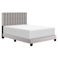 thumbnail image 1 of Modern Fabric Upholstered 54" Double Bed in Light Grey, 1 of 7