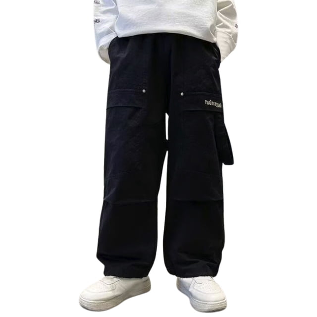 Liyamei Boys Pants Drawstring Elastic Sweatpants Active Joggers Fleece Warm Sweatpants For Kids,8-9 Years