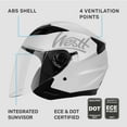 thumbnail image 6 of Westt Helmets for Adults– Open Face Helmet with Dual Sun Visor– Motorcycle Helmet for Men and Women DOT Approved Scooter Motorbike Street Jet Series White S, 6 of 9