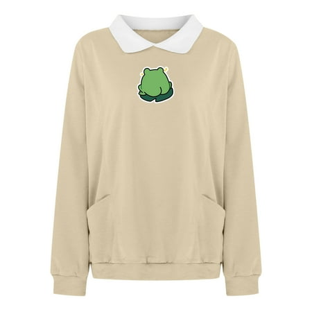 

Zedker Sweatshirts Women Trendy Graphic Womens Oversized Sweatshirts Graphic Women s Fashion Comfortable Casual Print Lapel Pocket Sweatshirt Top Blouse