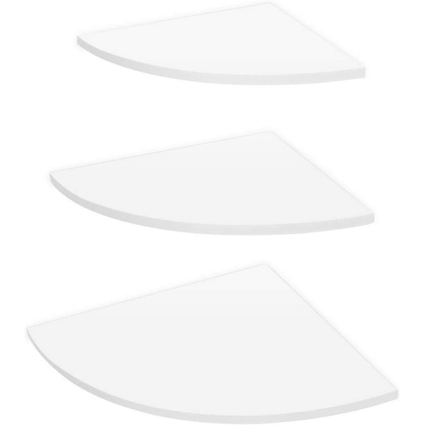 Corner Wall Shelf White 3 Levels Floating Corner Shelf, Wall Shelf
