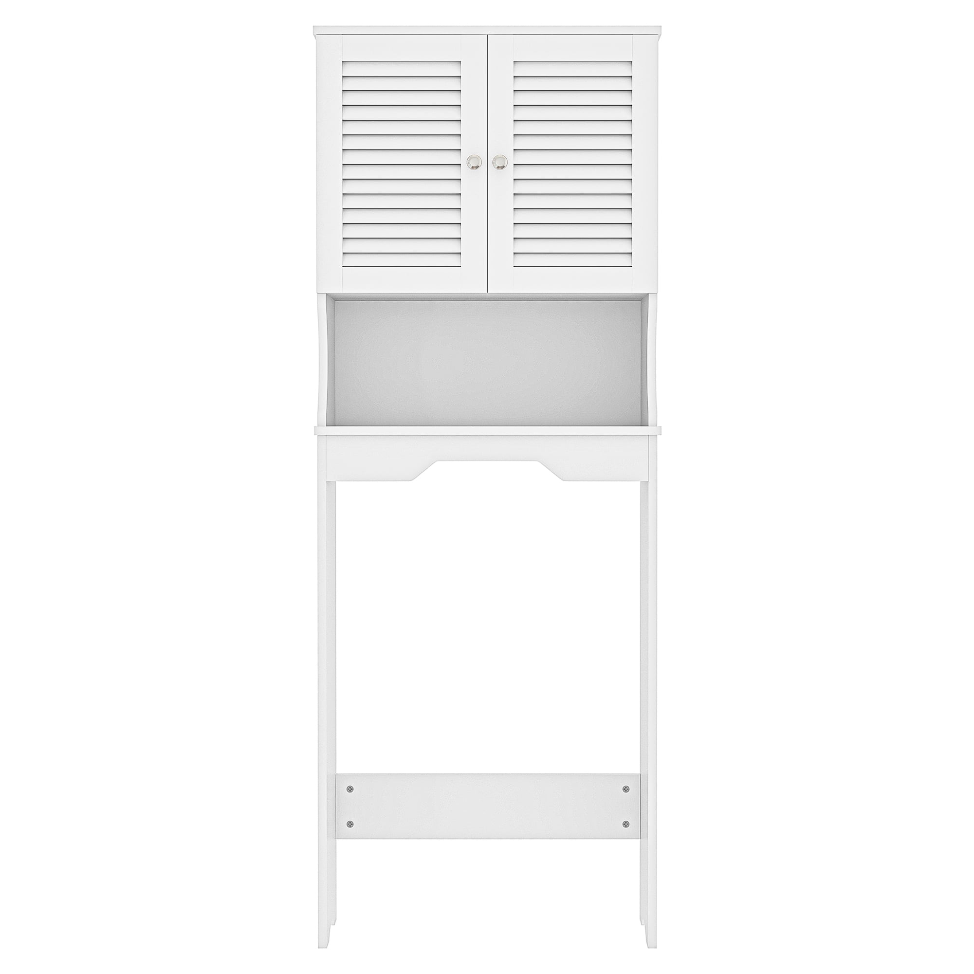 Kadyn Bathroom Space Saver Cabinet, Over The Toilet Storage Cabinet with Double Doors and 1 Adjustable Shelf, W Bathroom Space Saver for Home, White