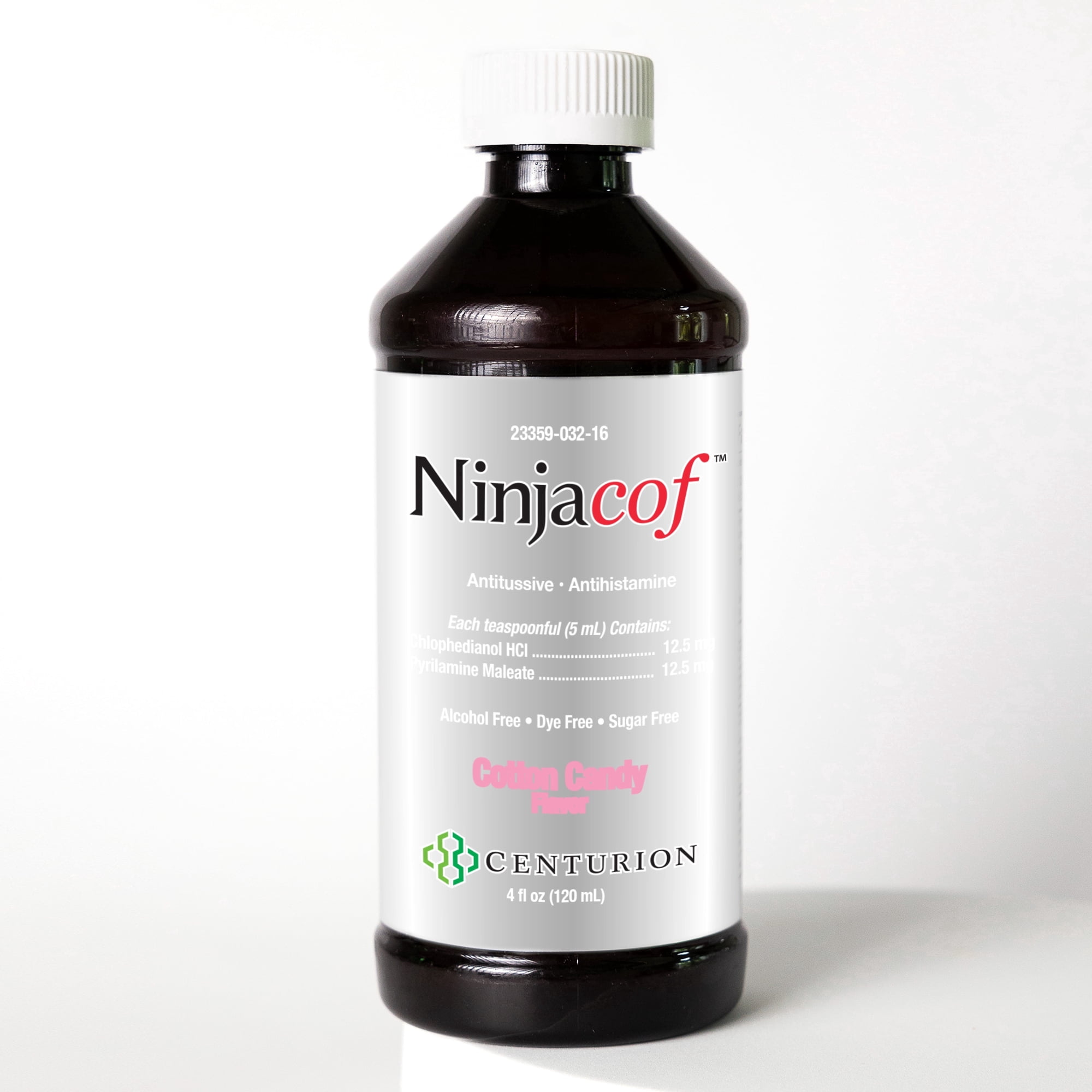 Ninjacof Cough Relief for Kids & Adults, Non-Drowsy Cough Suppressant for Dry Cough & Chest Congestion, Long-Lasting 8 Hour Support, Cotton Candy Flavor, 4 oz