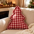 thumbnail image 7 of Eolstice Vintage Christmas Tree Shaped Throw Pillow, Ruffled Decorative Stuffed Cushion for Sofa Couch Bedroom Home Decoration, 7 of 7