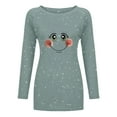 thumbnail image 4 of Pompotops T-Shirt de Noël Décontracté pour Femmes Col Rond Fond Flocon de Neige Manches Longues, 4 of 5