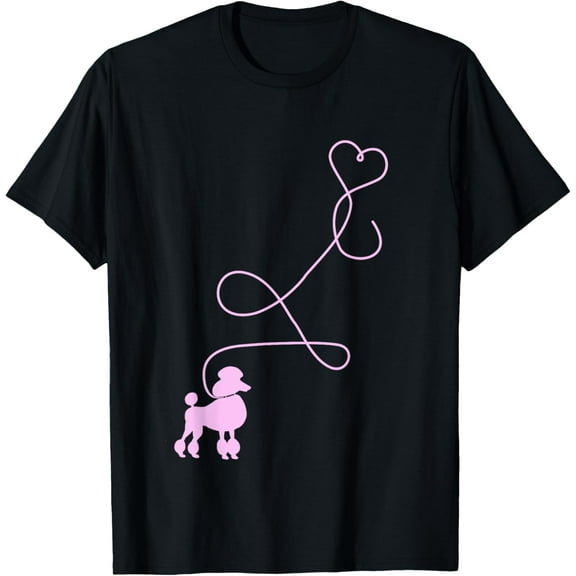 1950's Sock Hop Costume T-Shirt - Dog Cute Poodle Heart T-Shirt men and women can wear, black, white, gifts