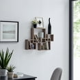 thumbnail image 4 of Danya B Decorative Wall Mount Floating Intersecting Cube Accent Wall Shelf - Weathered Oak, 4 of 6